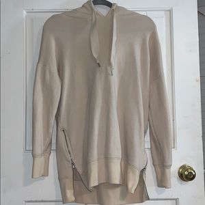 A beige pull over hoodie !